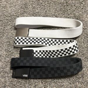 Vans Men's Checker & Solid Web Belts - Black and White